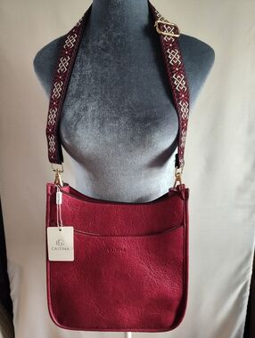NWT Caitina Red Crossbody Hobo Bag/ 2 Straps